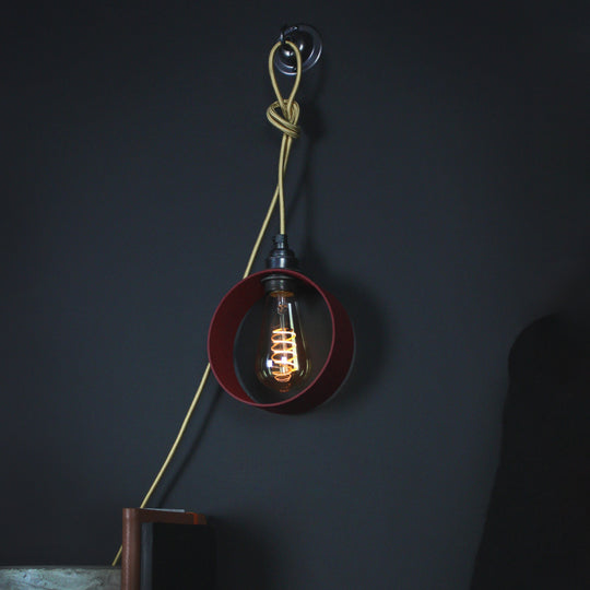 Burgundy Hoop Lamp