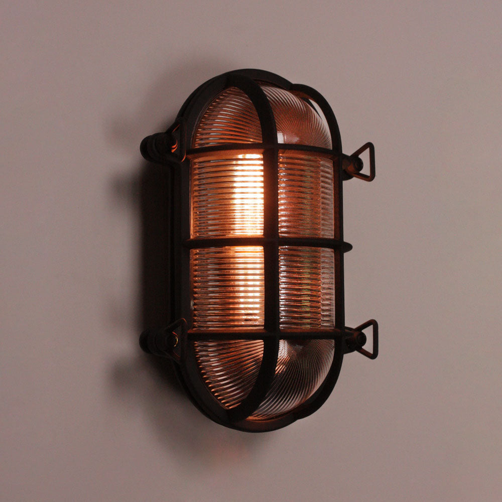 Textured Black Oval Bulkhead Large