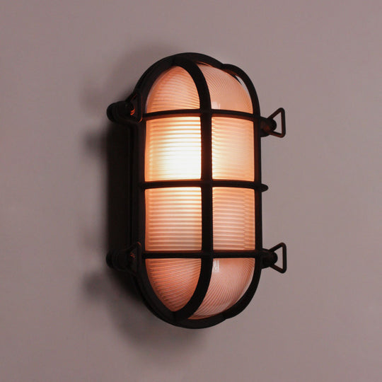 Textured Black Oval Bulkhead Large