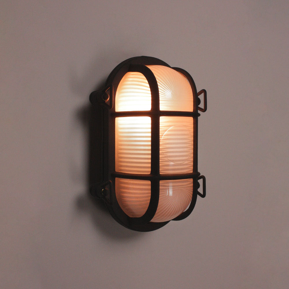Textured Black Oval Bulkhead Medium