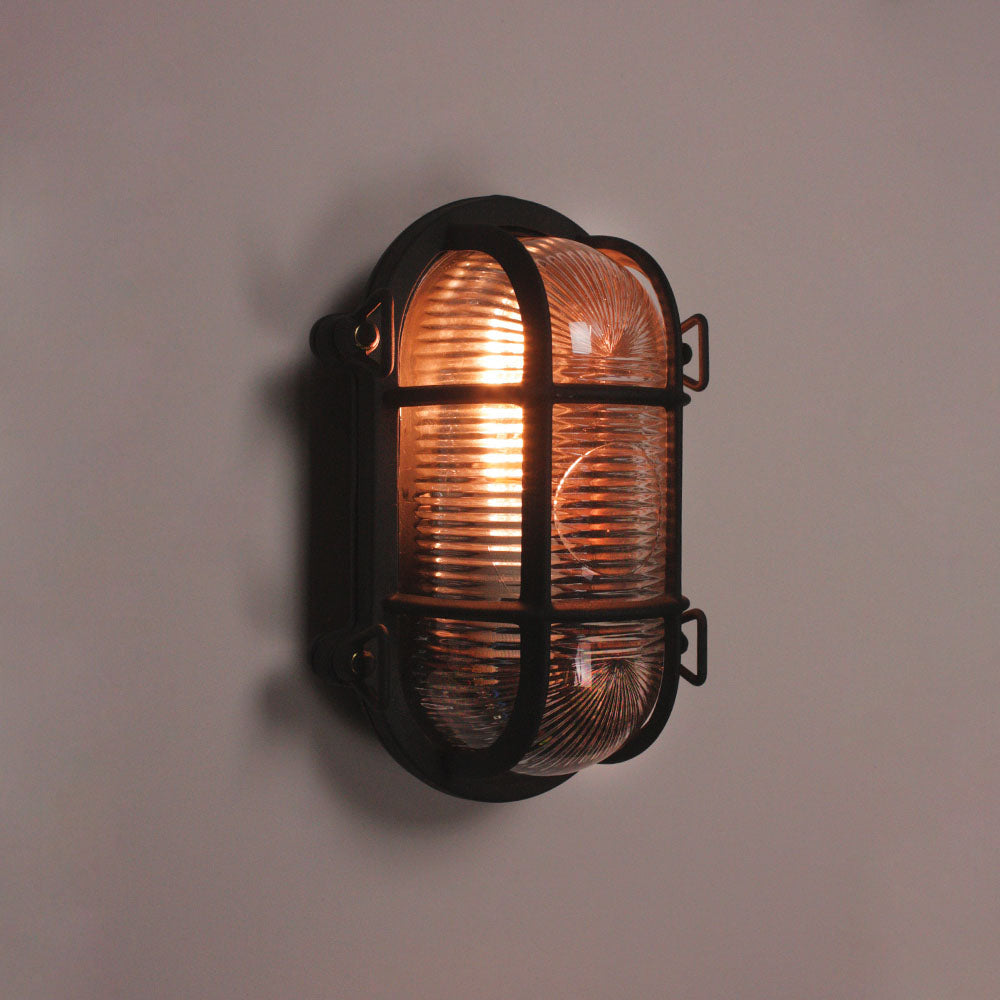 Textured Black Oval Bulkhead Medium