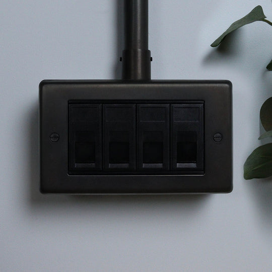 Dark Bronze 4 Gang RJ45 Socket