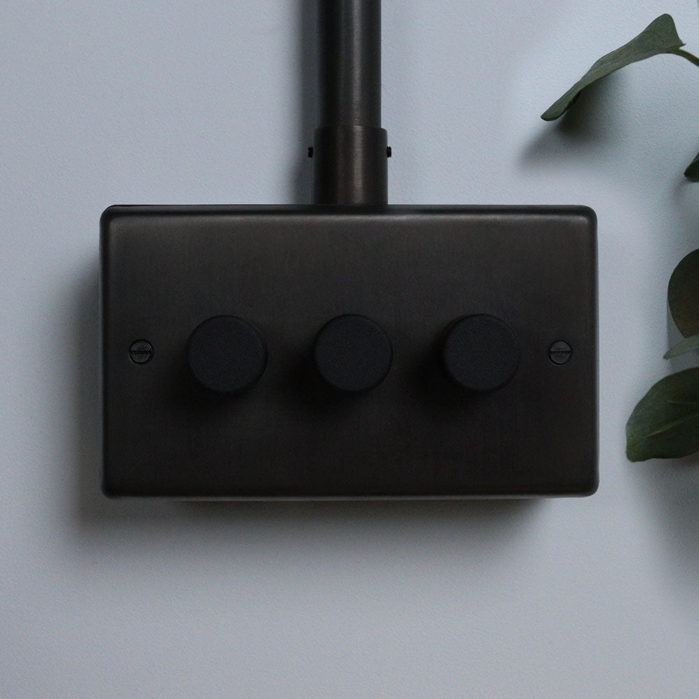 Dark Bronze 3 Gang 2 Way Dimmer Switch