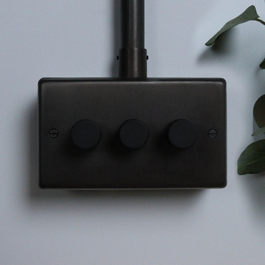 Dark Bronze 3 Gang 2 Way Dimmer Switch