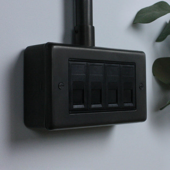 Dark Bronze 4 Gang RJ45 Socket