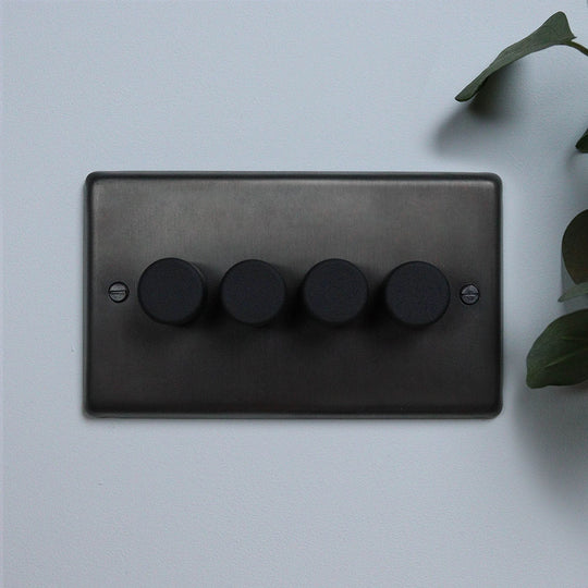 Dark Bronze 4 Gang 2 Way Dimmer Switch