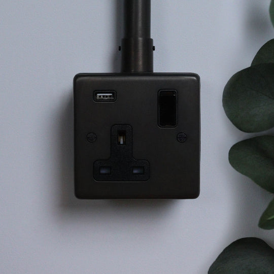 Dark Bronze Single Socket with USB