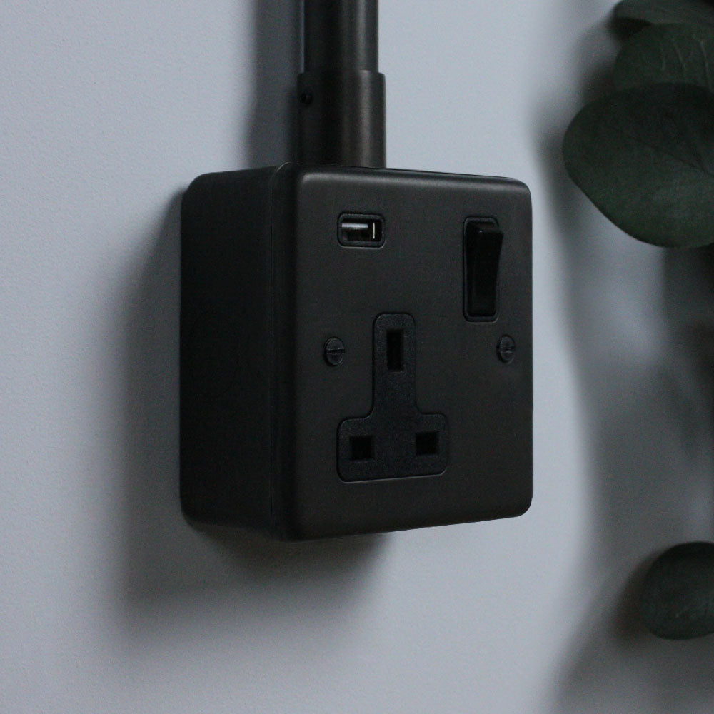 Dark Bronze Single Socket with USB