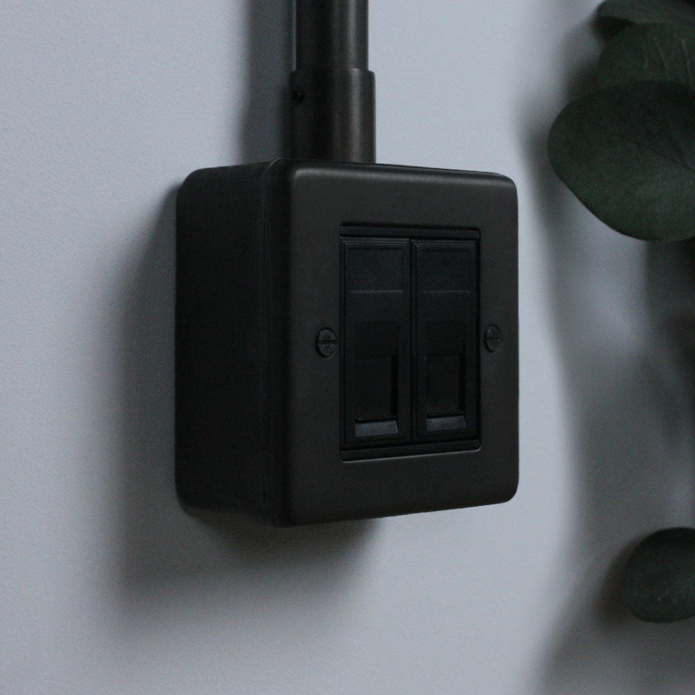 Dark Bronze 2 Gang RJ45 Socket