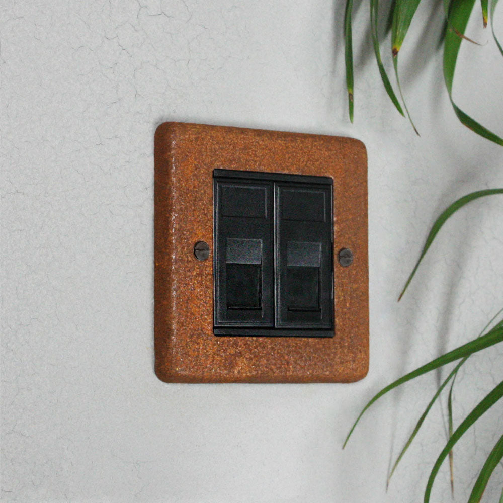 Rusted 2 Gang RJ45 Socket