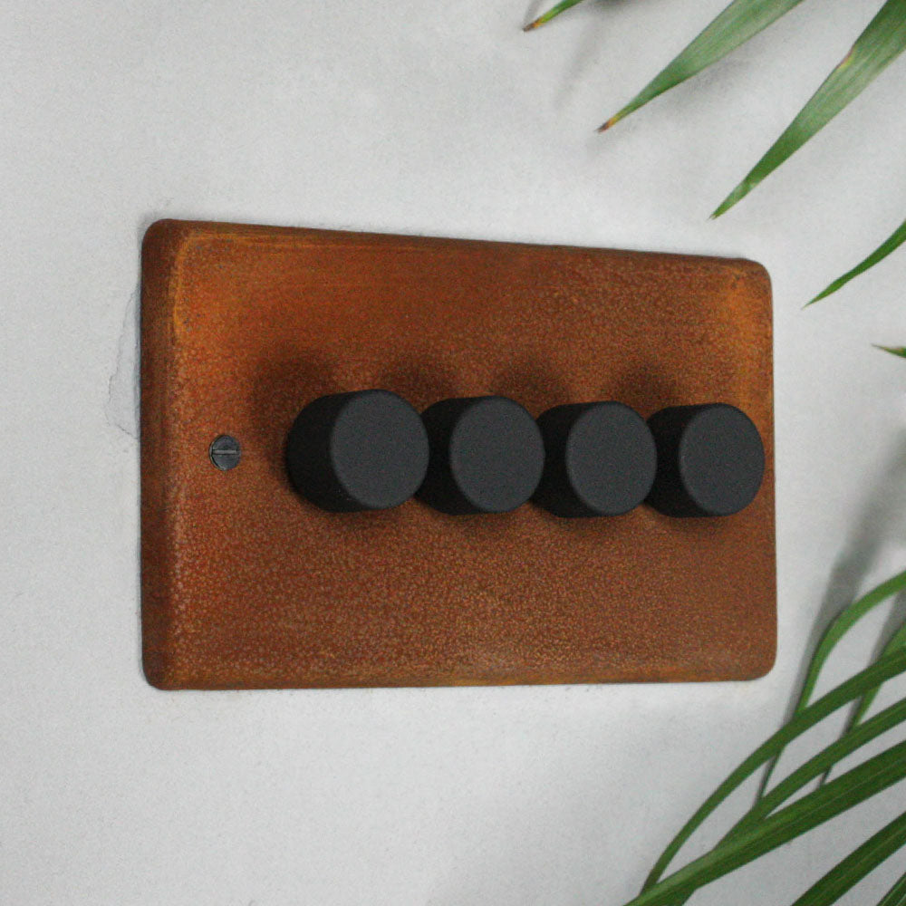 Rusted 4 Gang 2 Way Dimmer Switch