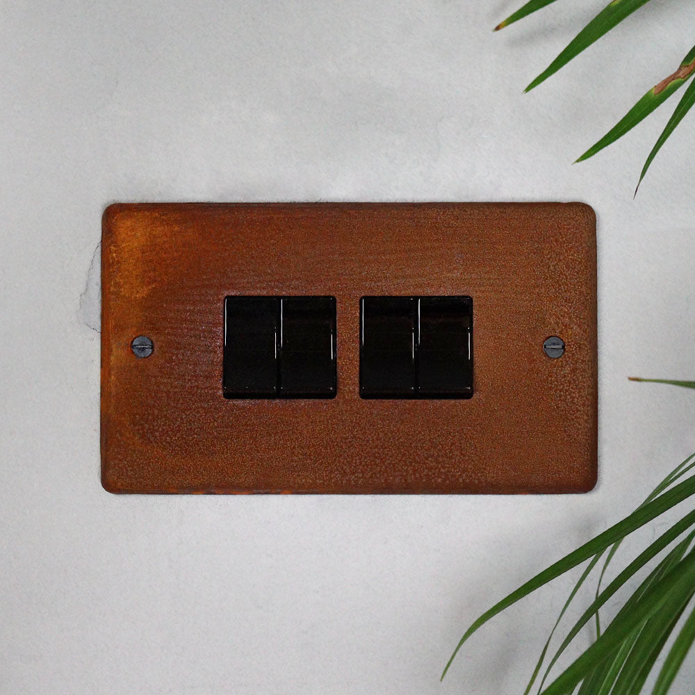 Rusted 4 Gang 2 Way Switch