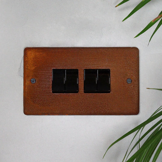Rusted 4 Gang 2 Way Switch