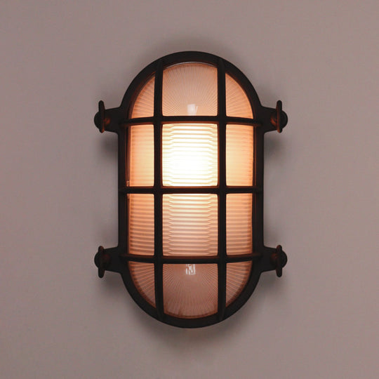 Textured Black Oval Bulkhead Large