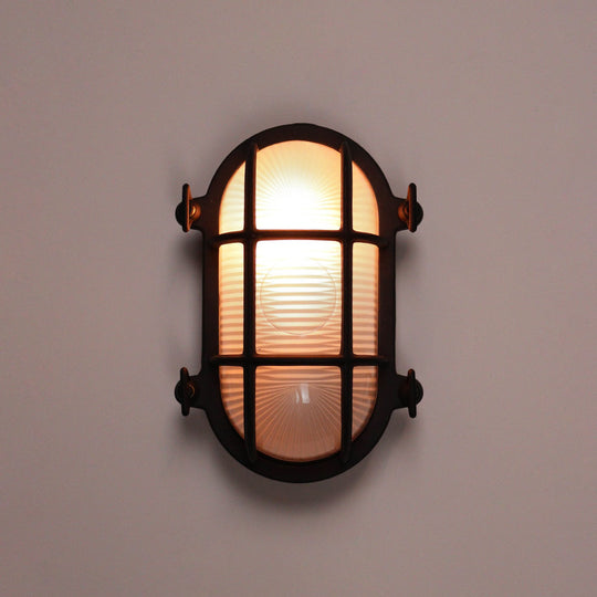 Textured Black Oval Bulkhead Medium