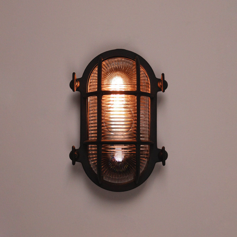 Textured Black Oval Bulkhead Medium