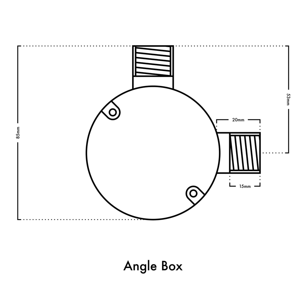 20mm Conduit Angle Box - Galvanised