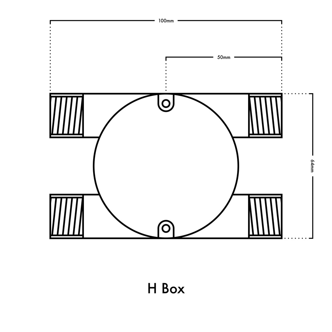 20mm Conduit H Box - Textured Black