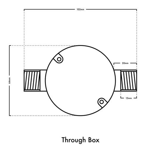 20mm Conduit Through Box - Antique Brass