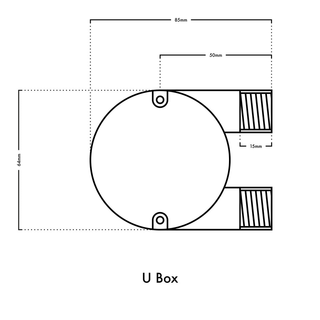 20mm Conduit U Box - Rust