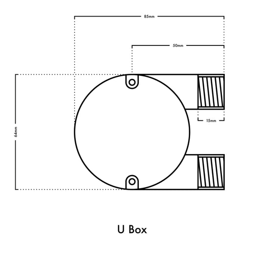 20mm Conduit U Box - Rust