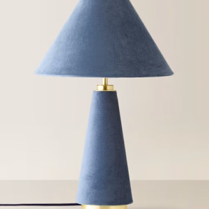 Green Velvet Conical Table Lamp - Image 3