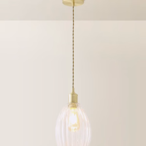 Ribbed Glass Dome Pendant Ceiling Light - Image 2